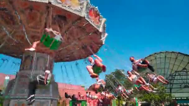 Plailly France August 2022 Les Chaises Volantes Swing Ride Located — Video Stock