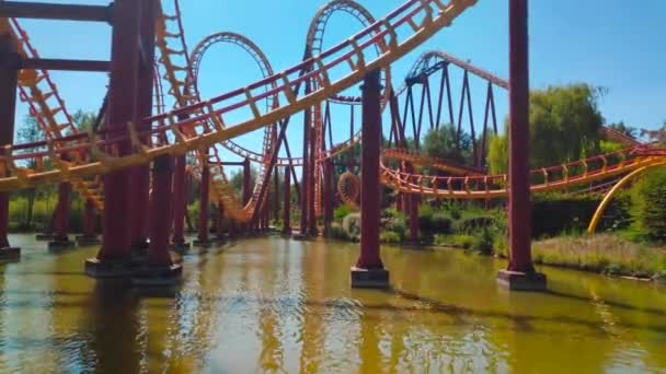 Plailly France August 2022 Goudurix Steel Roller Coaster Located Parc — Vídeos de Stock