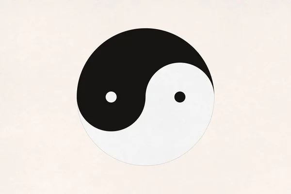 Yin Yang Printed Middle Old Paper — Stock fotografie