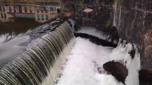 Water Etangs Commelles Flowing River Thve Harsh Winter — Vídeos de Stock