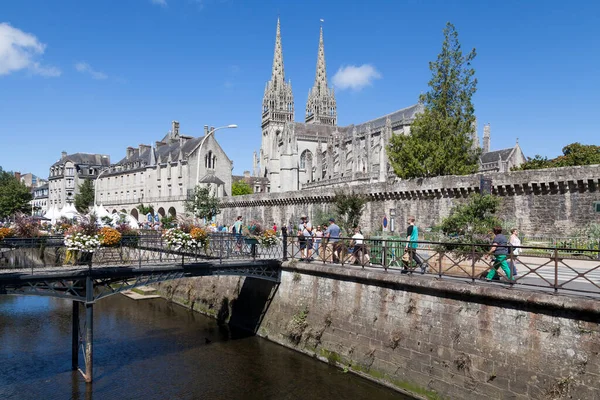 Quimper France July 2022 Phalange Arvor Footbridge Crossing Odet River — Stockfoto