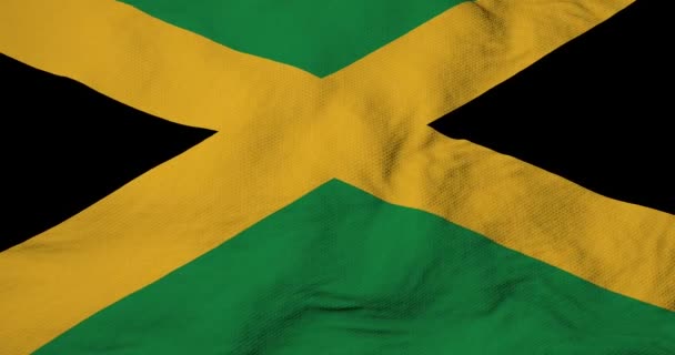 Volledige Frame Close Van Zwaaiende Jamaicaanse Vlag Rendering — Stockvideo