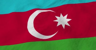 Azerbaycan bayrağının 3 boyutlu olarak dalgalanan tam kare görüntüsü.