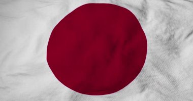 Japonya 'nın bayrağını 3 boyutlu olarak dalgalandırmak için tam kare yakın çekim.