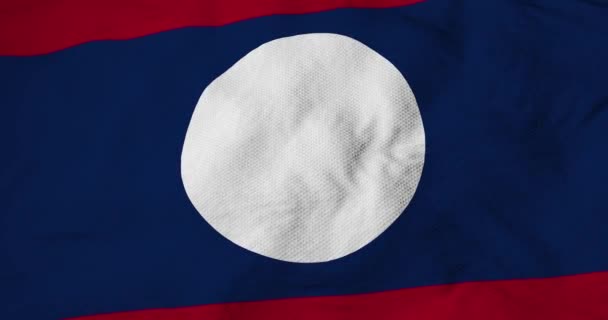 Primer Plano Cuadro Completo Bandera Ondeante Laos Renderizado — Vídeo de stock