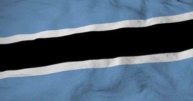 Botswana 'nın sallanan bayrağına 3 boyutlu olarak tam kare yakın çekim.