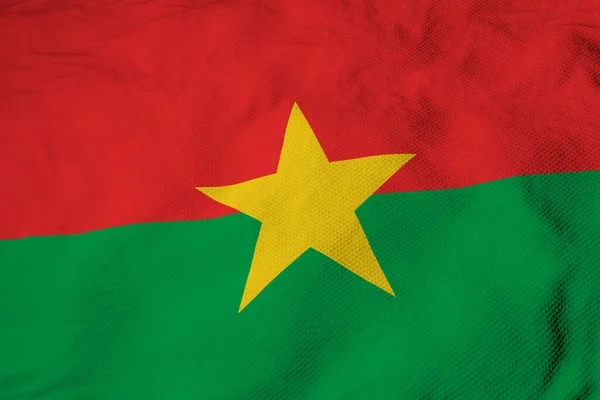 Kompletní Snímek Detailu Vlnící Vlajce Burkiny Faso Vykreslování — Stock fotografie