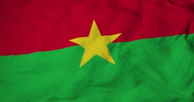 Burkina Faso 'nun sallanan bayrağının 3 boyutlu görüntüsünün tam kare görüntüsü.
