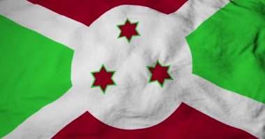 Burundi bayrağının sallanan 3D görüntüsünün tam kare görüntüsü.