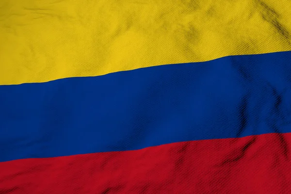 Vollbild Nahaufnahme Einer Wehenden Flagge Kolumbiens Darstellung — Stockfoto