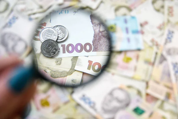 100 500 1000 Hrivnya Névértékű Bankjegyek Ukrán Pénz Üzleti Koncepció — Stock Fotó