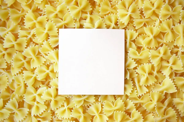 Lot Pasta Shape Butterfly Table Background Texture Blank Sheet Paper — Stockfoto