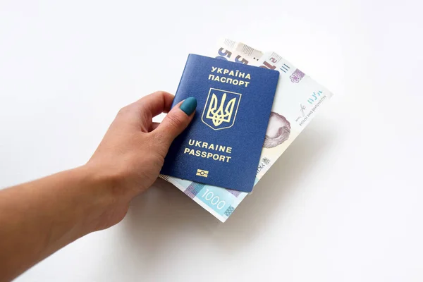 Billetes Nuevos Denominaciones 500 1000 Hryvnia Con Pasaporte Ucraniano Dinero — Foto de Stock