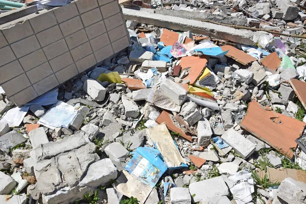 Ukrainian School City Kharkov Bombed Result Conflict Ukraine Russia War — стоковое фото
