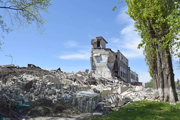 Ukrainian School City Kharkov Bombed Result Conflict Ukraine Russia War — стоковое фото