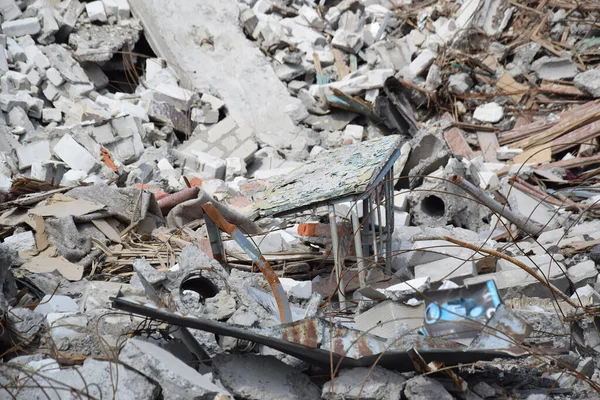 Ukrainian School City Kharkov Bombed Result Conflict Ukraine Russia War — стоковое фото