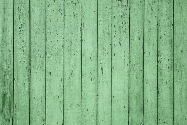 Зеленый деревянный фон, старая деревянная стена, окрашенная текстура.