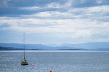 Avustralya 'da okyanus ve suyun yanındaki sahil ve sahile bakıyorum.