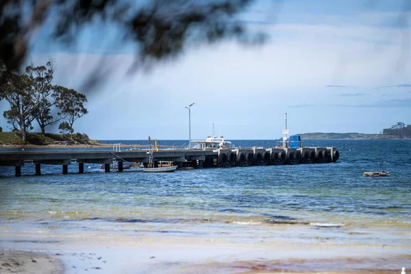 Mirando Sobre Línea Playa Costa Junto Océano Agua Australia — Foto de Stock