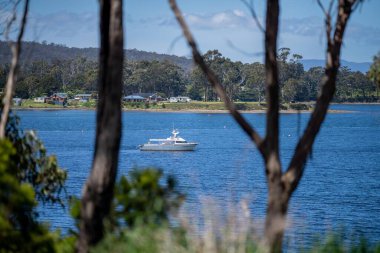 Avustralya 'da okyanus ve suyun yanındaki sahil ve sahile bakıyorum.