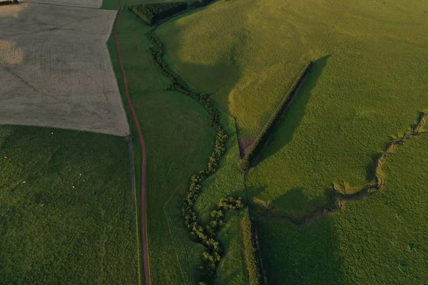 Drone flying over a beef cattle farm in Australia