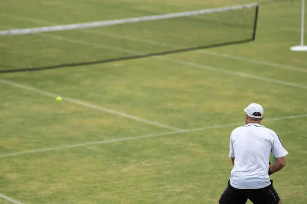 Amateur Playing Tennis Tournament Match Grass Halle Germany — Stock Photo, Image