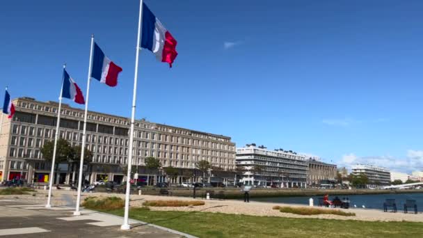 Havre Frankrijk Augustus 2021 Pan Rechts Met Gimbal Het Centrum — Stockvideo