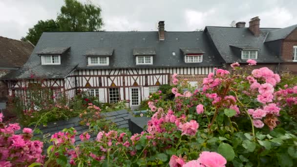 Veules Les Roses Frankreich Juli 2021 Traditionelles Bauernhaus Fluss Veules — Stockvideo