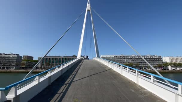Havre Γαλλία Αυγούστου 2021 Γείρε Προς Πάνω Της Γέφυρας Κατά — Αρχείο Βίντεο