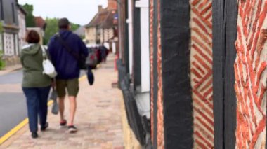 Beuvron en Auge, Fransa - 3 Ağustos 2021: Beuvron-en-Auge, Fransa 'nın en güzel köylerinden biridir..