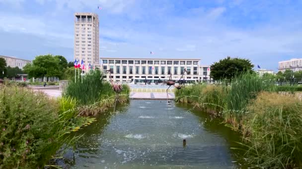 Havre France August 2021 City Hall Havre Work Architects Auguste — Stock Video