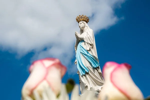 Lourdes France Août 2021 Une Statue Sainte Vierge Marie Notre — Photo