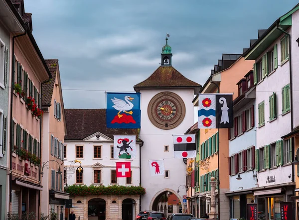Лауфен Швейцария Октября 2021 Года Старый Город Швейцарского Средневекового Города — стоковое фото