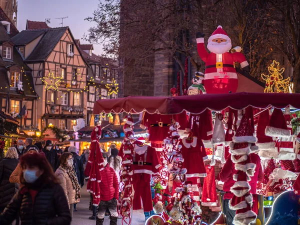 Colmar Frankreich Dezember 2021 Weihnachtsmarkt Und Beleuchtung Colmar Elsass Frankreich — Stockfoto