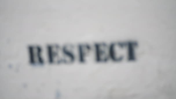 Concéntrate Palabra Respect Escrita Pared — Vídeos de Stock