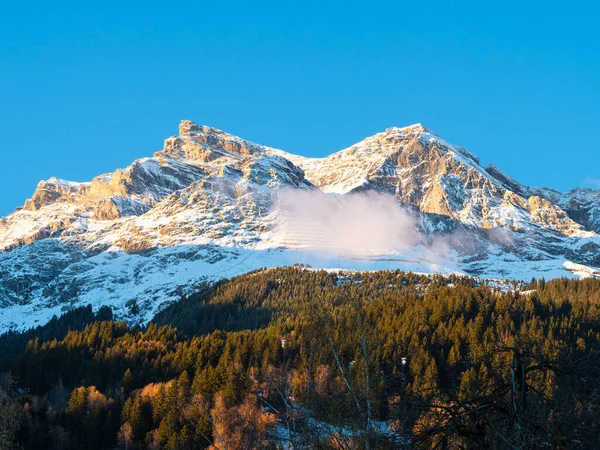 Uma Das Montanhas Acima Disentis Outono Cantão Graubunden Suíça — Fotografia de Stock