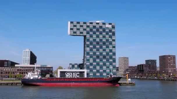 Rotterdam Netherlands April 2022 Shipping Transport College Group Stc Group — Stockvideo