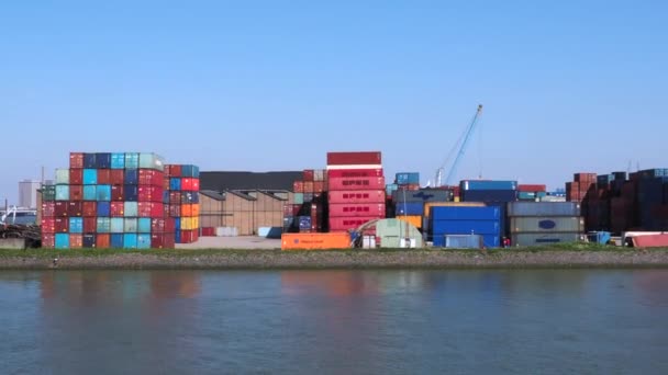 Rotterdam Netherlands April 2022 Shipping Containers Storage Transport Goods Port — Vídeos de Stock