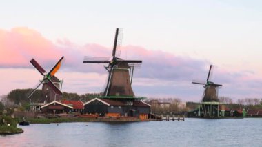 Zaanse Schans, Netherlands - April 26, 2022:  Zaanse Schans is a neighbourhood of Zaandam, near Zaandijk, Netherlands. It is best known for its collection of well-preserved  windmills and houses