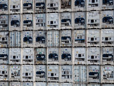 Rotterdam, Netherlands - April 28, 2022: Industrial background - Background from a pile of industrial devices