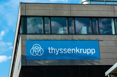 Eschen, Lihtenştayn - 20 Mayıs 2022: ThyssenKrupp AG endüstriyel mühendislik ve çelik üretimi odaklı çok uluslu bir Alman holdingidir..