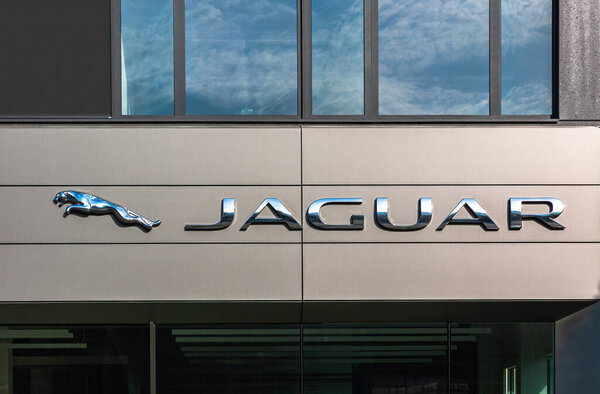 Eschen, Liechtenstein - May 20, 2022: Jaguar is a car manufacturer of the subsidiary Jaguar Land Rover of the Indian Tata Motors in the premium segment.