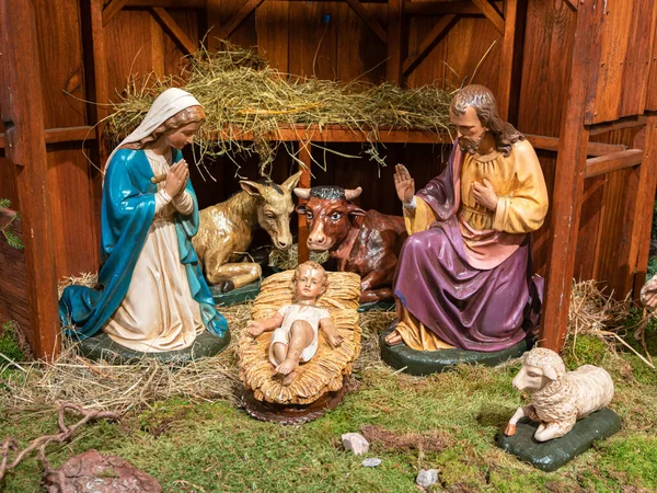 Vohrenbach Allemagne Janvier 2021 Crèche Noël Dans Église Symbole Naissance — Photo