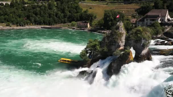 Rhine Falls Switzerland July 2022 View Rhine Falls Largest Waterfall — Video Stock