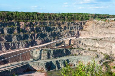 Flechtingen, Germany - August 7, 2022: Quarry in Flechtingen, a municipality in the Borde district in Saxony-Anhalt, Germany.