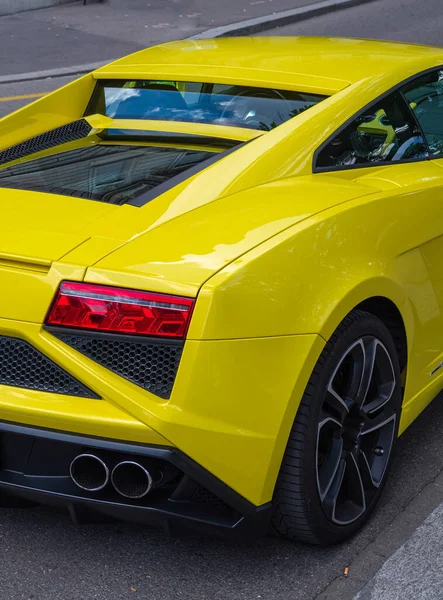 Zurich Switzerland July 2022 Close Luxury Modern Prestigious Yellow Sports — Stock Photo, Image