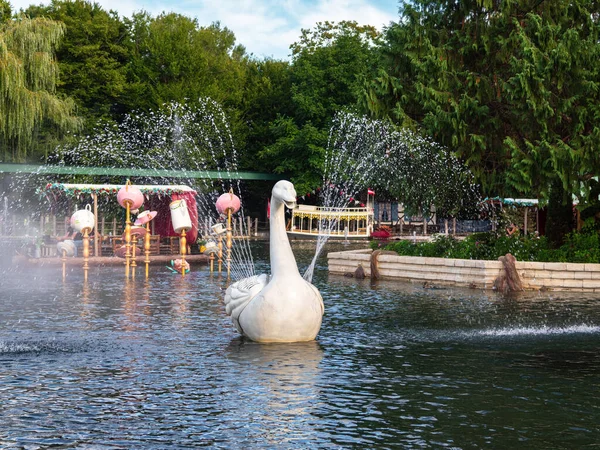 Rust Alemanha Setembro 2022 Figurinha Cisne Europa Park Maior Parque — Fotografia de Stock