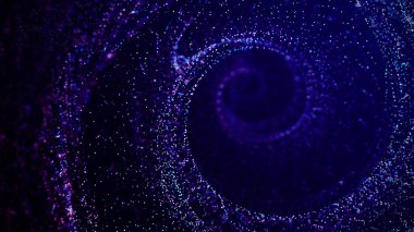 Toz parçacıklarının girdabı. Soyut parçalar. 3B görüntüleme