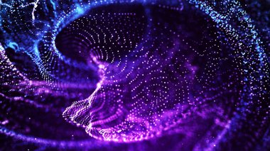 Toz parçacıklarının girdabı. Soyut parçalar. 3B görüntüleme