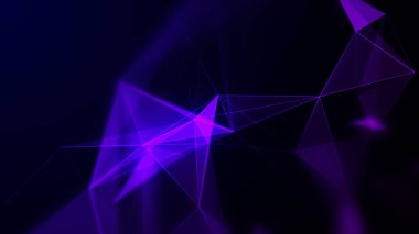 Arkaplanda soyut bir kompozisyon. Bağlantı yapısı. Üçgenleri, noktaları ve çizgileri birleştiren bir arka plan. 3d oluşturma.